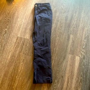 Navy blue kick boot dress pants
